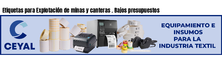 Etiquetas para Explotación de minas y canteras . Bajos presupuestos
