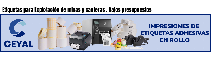 Etiquetas para Explotación de minas y canteras . Bajos presupuestos
