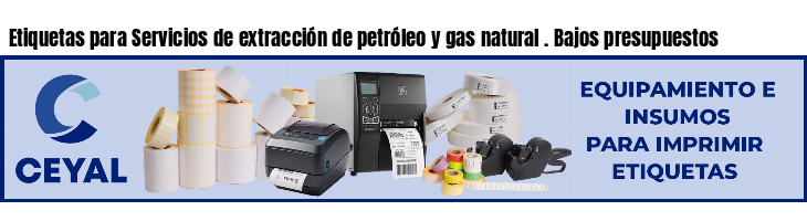 Etiquetas para Servicios de extracción de petróleo y gas natural . Bajos presupuestos
