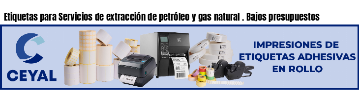 Etiquetas para Servicios de extracción de petróleo y gas natural . Bajos presupuestos