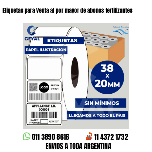 Etiquetas para Venta al por mayor de abonos fertilizantes