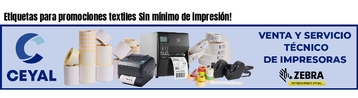 Etiquetas para promociones textiles Sin mínimo de impresión!