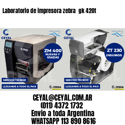 Laboratorio de impresora zebra  gk 420t