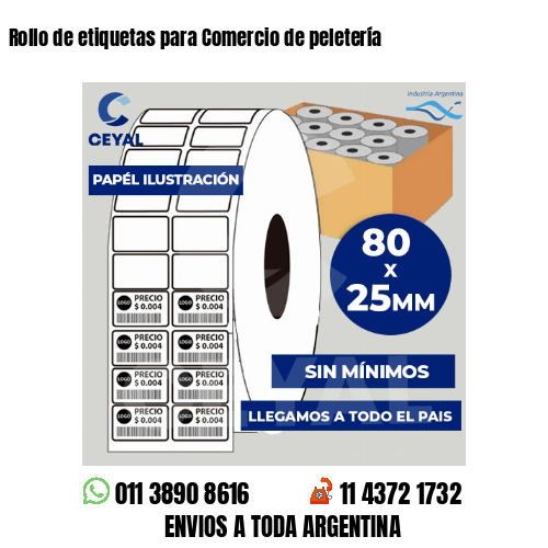 Rollo de etiquetas para Comercio de peletería