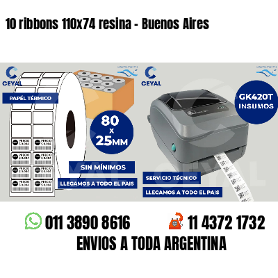 10 ribbons 110x74 resina - Buenos Aires