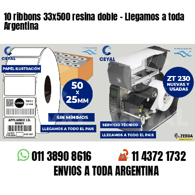 10 ribbons 33x500 resina doble - Llegamos a toda Argentina