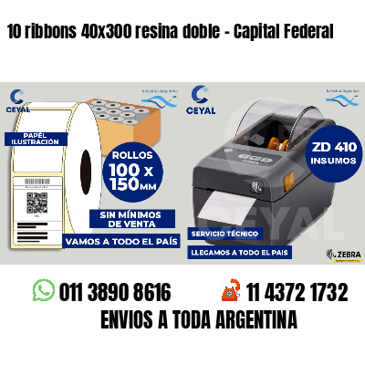 10 ribbons 40x300 resina doble - Capital Federal