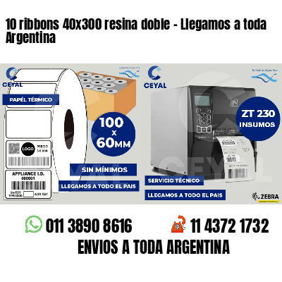 10 ribbons 40x300 resina doble - Llegamos a toda Argentina