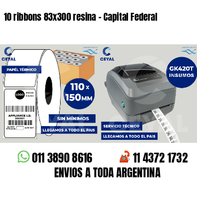 10 ribbons 83x300 resina - Capital Federal