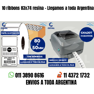 10 ribbons 83x74 resina - Llegamos a toda Argentina