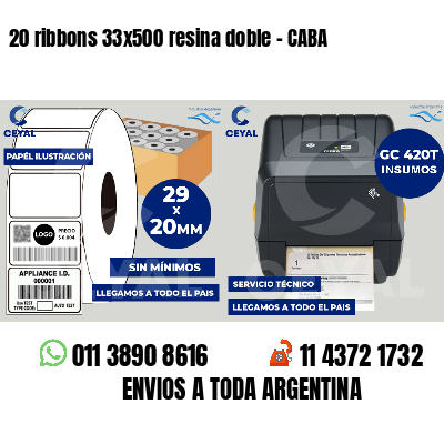 20 ribbons 33x500 resina doble - CABA