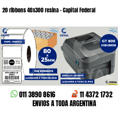 20 ribbons 40x300 resina - Capital Federal