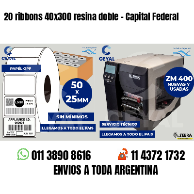 20 ribbons 40x300 resina doble - Capital Federal