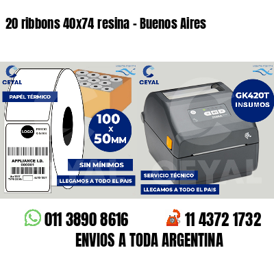 20 ribbons 40x74 resina - Buenos Aires