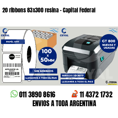 20 ribbons 83x300 resina - Capital Federal