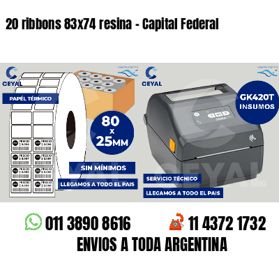 20 ribbons 83x74 resina - Capital Federal