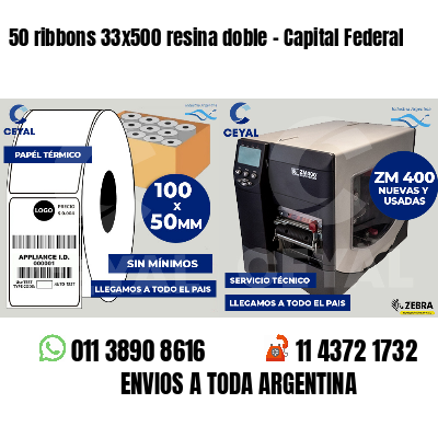 50 ribbons 33x500 resina doble - Capital Federal