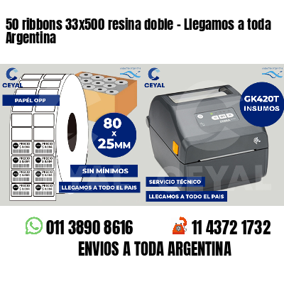 50 ribbons 33x500 resina doble - Llegamos a toda Argentina