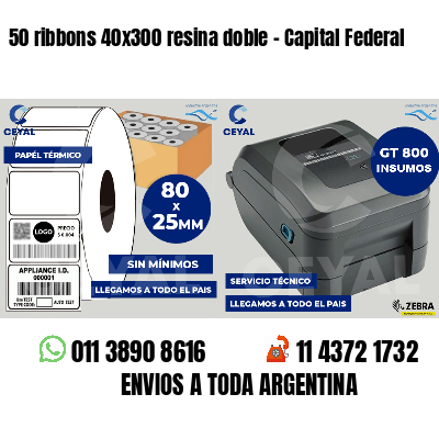 50 ribbons 40x300 resina doble - Capital Federal
