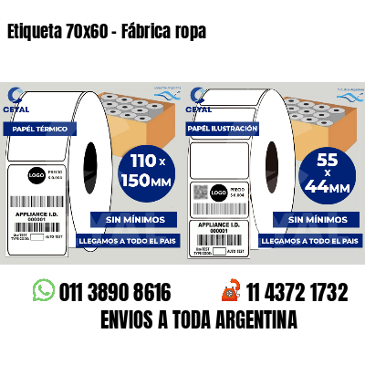 Etiqueta 70x60 - Fábrica ropa