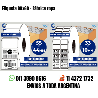 Etiqueta 80x60 - Fábrica ropa
