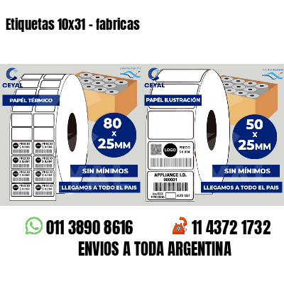 Etiquetas 10x31 - fabricas
