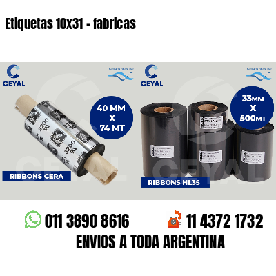 Etiquetas 10x31 - fabricas