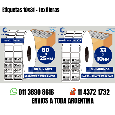 Etiquetas 10x31 - textileras
