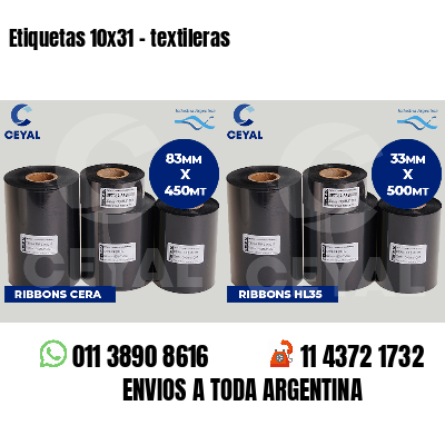 Etiquetas 10x31 - textileras