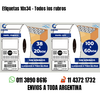 Etiquetas 10x34 - Todos los rubros