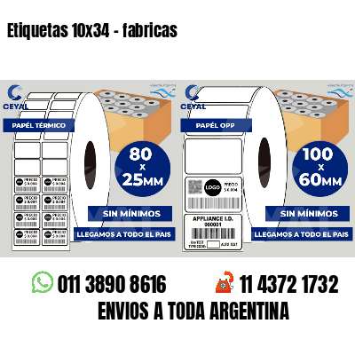 Etiquetas 10x34 - fabricas