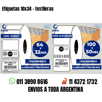 Etiquetas 10x34 - textileras