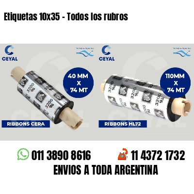 Etiquetas 10x35 - Todos los rubros