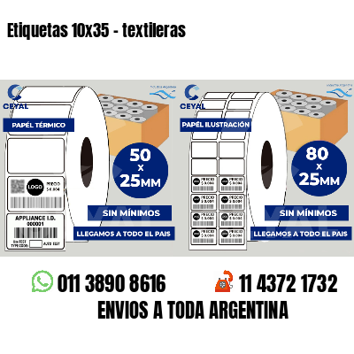 Etiquetas 10x35 - textileras
