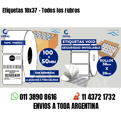 Etiquetas 10x37 - Todos los rubros
