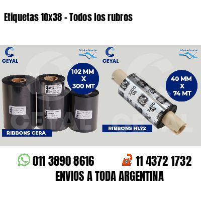 Etiquetas 10x38 - Todos los rubros