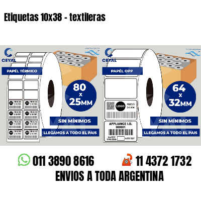 Etiquetas 10x38 - textileras