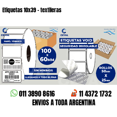 Etiquetas 10x39 - textileras