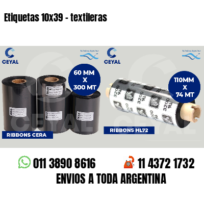 Etiquetas 10x39 - textileras