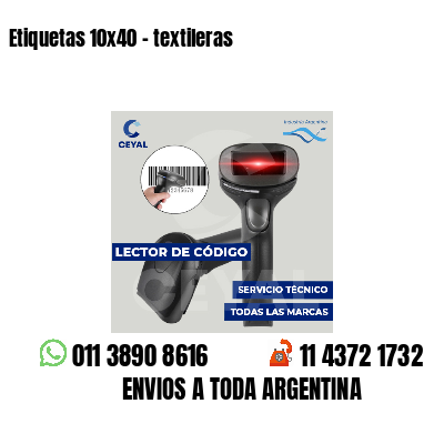 Etiquetas 10x40 - textileras