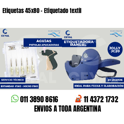 Etiquetas 45x80 - Etiquetado textil