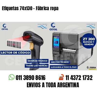 Etiquetas 74x130 - Fábrica ropa