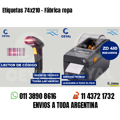 Etiquetas 74x210 - Fábrica ropa