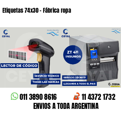 Etiquetas 74x30 - Fábrica ropa