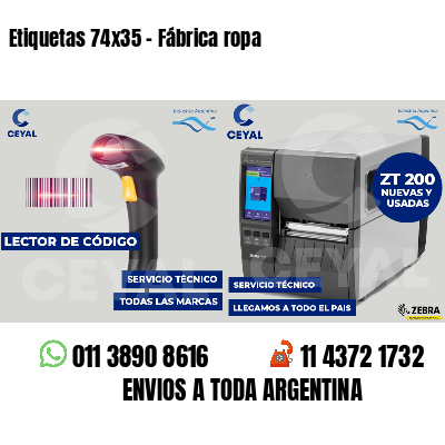 Etiquetas 74x35 - Fábrica ropa