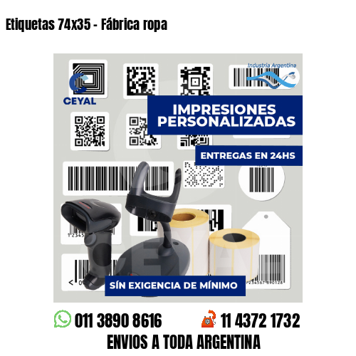 Etiquetas 74x35 - Fábrica ropa