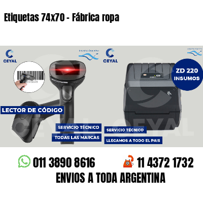 Etiquetas 74x70 - Fábrica ropa