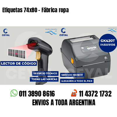 Etiquetas 74x80 - Fábrica ropa