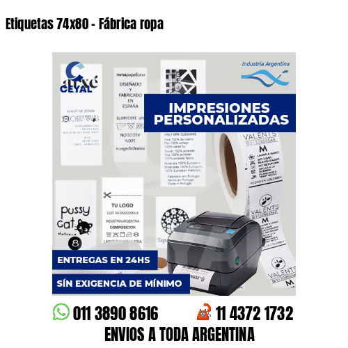 Etiquetas 74x80 - Fábrica ropa