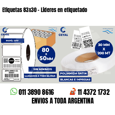 Etiquetas 83x30 - Líderes en etiquetado